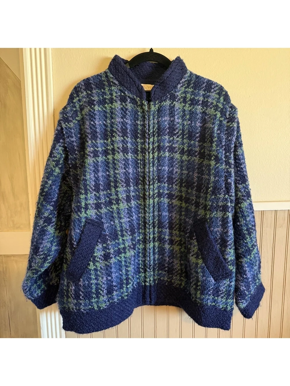 Vintage Boyne Valley Weavers Ireland Rare Convertible Wool Jacket Large